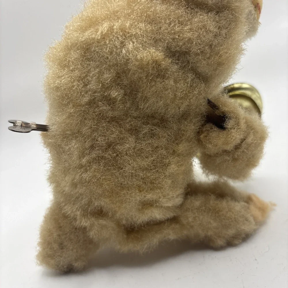 Vintage 1950s Max Carl Wind Up Monkey Playing Cymbals Blue Hat Germany Works